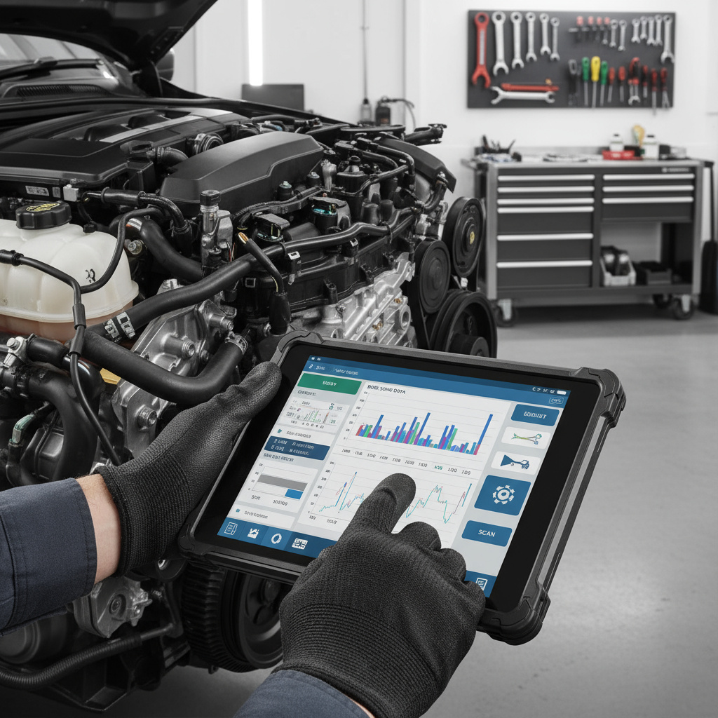 Diagnostic tablet close-up